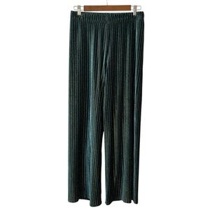 House of Harlow Velvet Crinkle Pants with Metallic Shimmer Women’s SZ S in Green